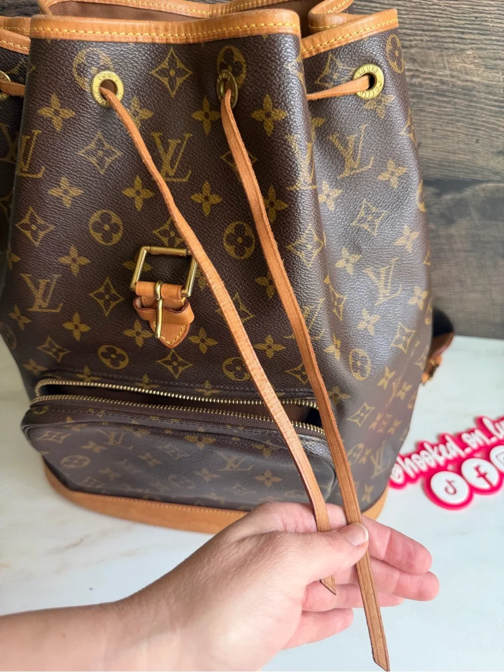 Authentic Louis Vuitton Montsouris GM Monogram Backpack Vintage Bag Tote